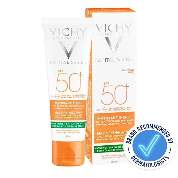 VICHY CAPITAL SOLEIL MATIFIANT 3 EN 1 SPF50+ 50ML