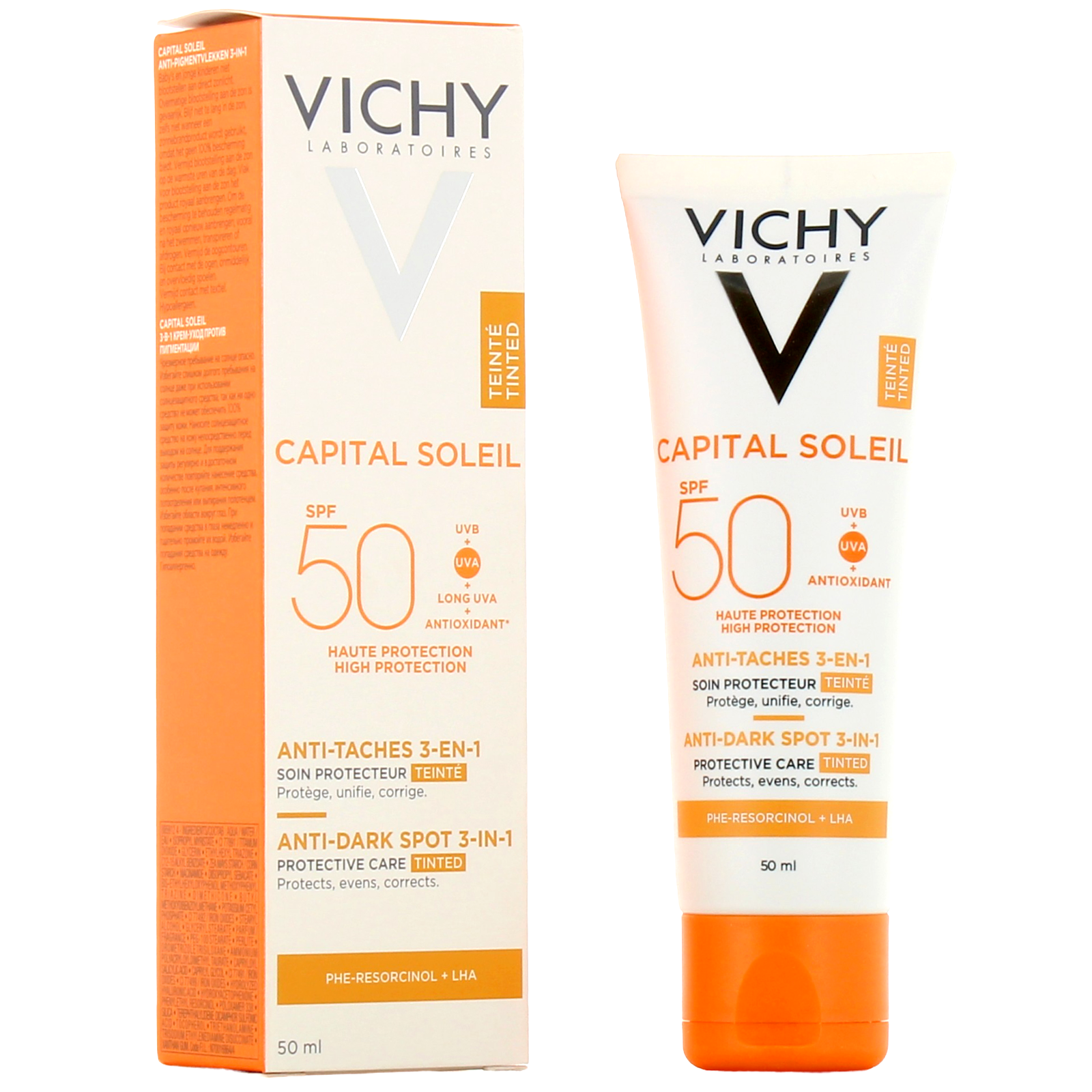 VICHY CAPITAL SOLEIL ANTI TACHE TEINTE 3EN1 SPF50+ 50ML 