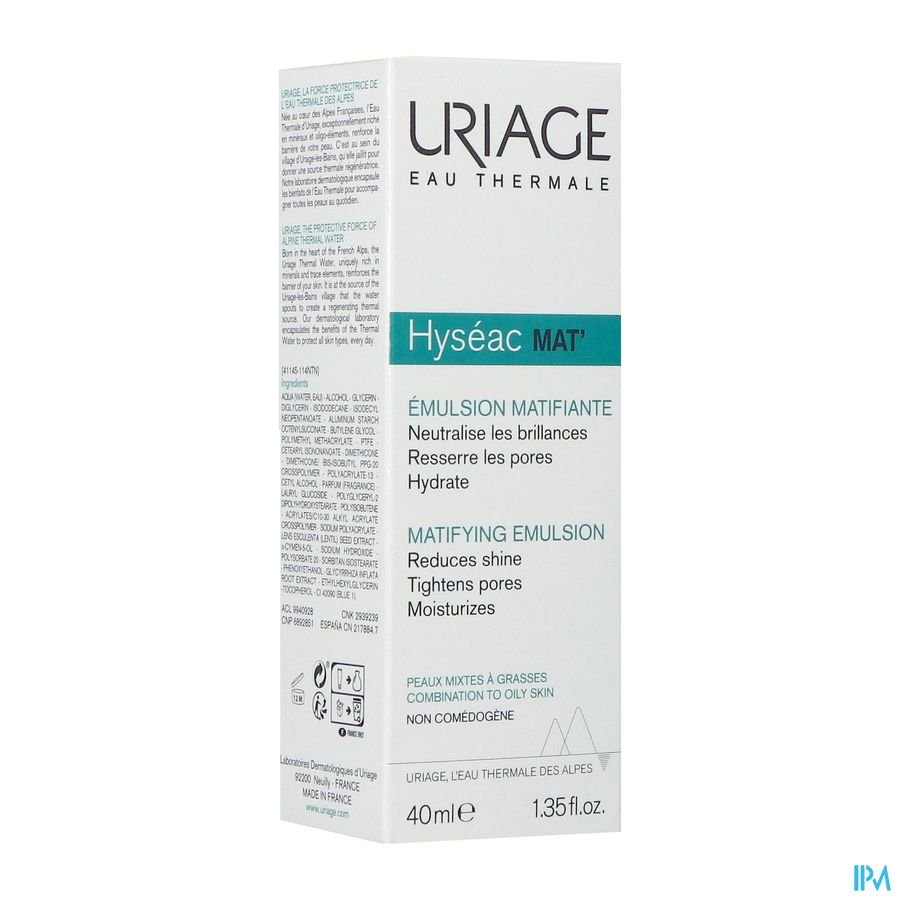 URIAGE HYSEAC MAT GEL CREME MATIFIANT 40ML