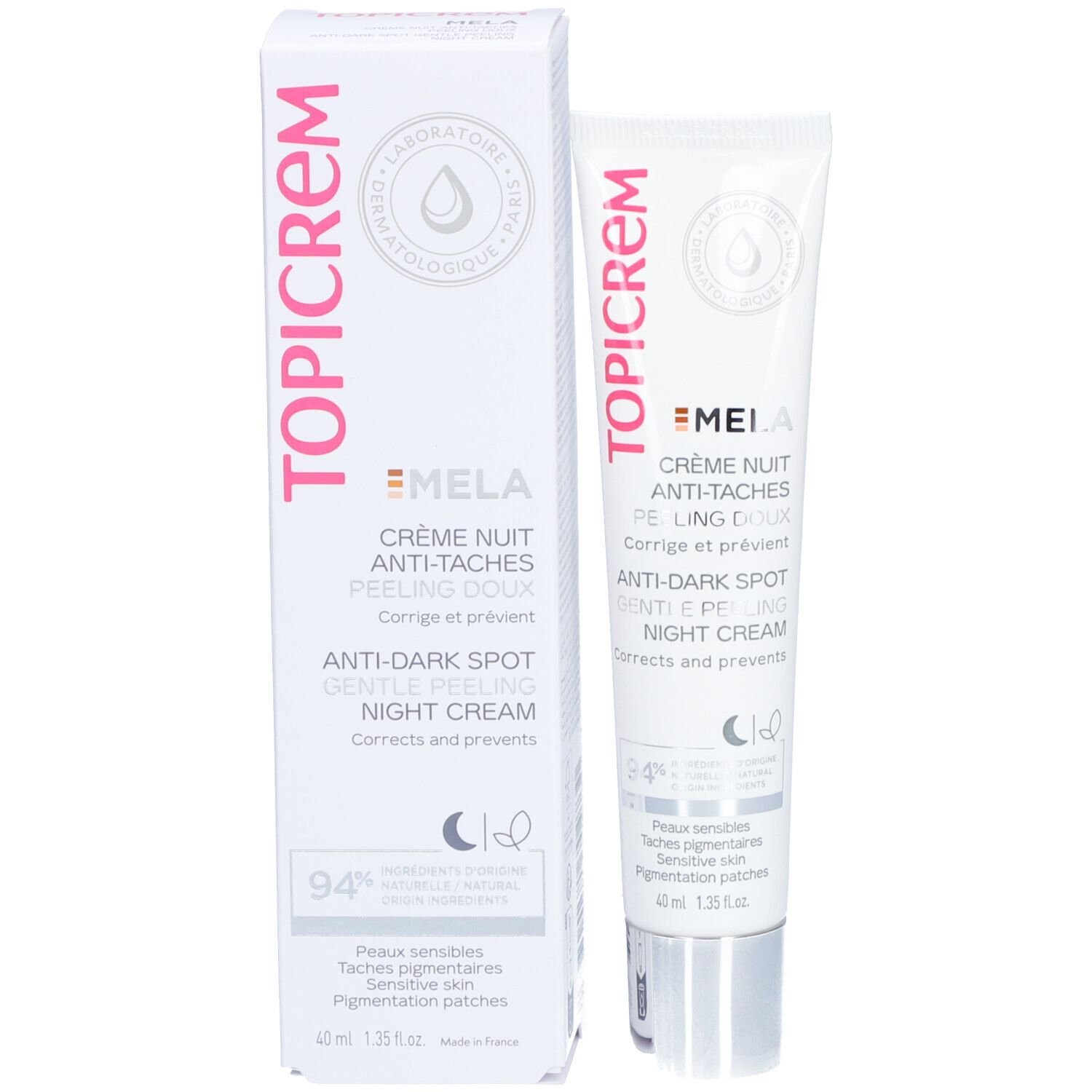 TOPICREM MELA CREME NUIT  ANTI TACHE PEELING DOUX  40ML