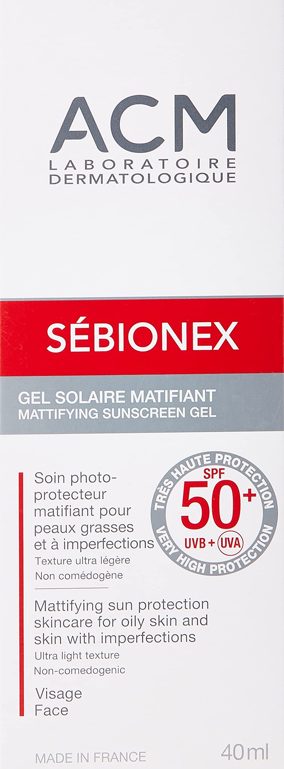 ACM SEBIONEX GEL SOLAIRE SPF50+ MATIFIANT 50ML